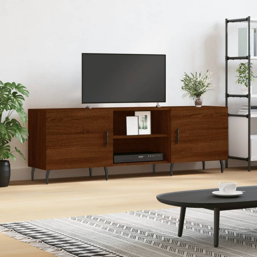 Meuble TV chêne marron 150x30x50 cm bois d'ingénierie