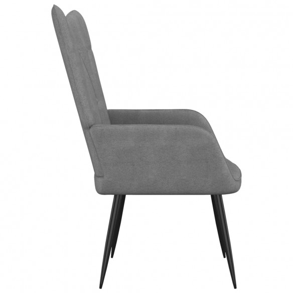 Chaise de relaxation avec tabouret Gris foncé Tissu