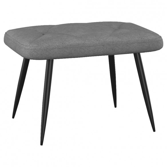 Chaise de relaxation avec tabouret Gris foncé Tissu