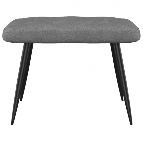 Chaise de relaxation avec tabouret Gris foncé Tissu