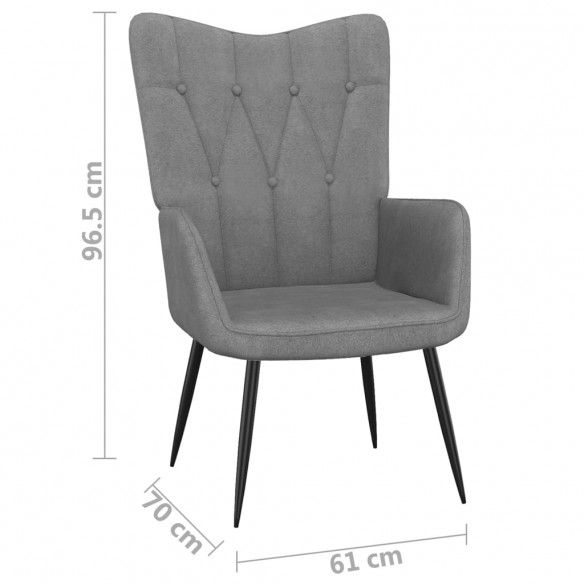 Chaise de relaxation avec tabouret Gris foncé Tissu