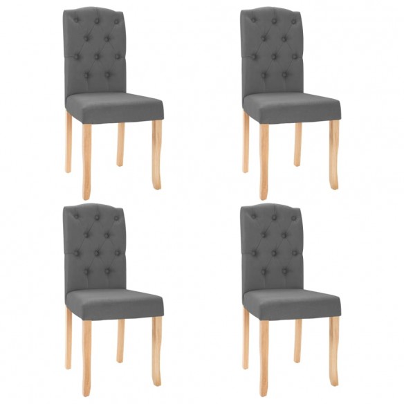 Chaises à manger lot de 4 gris foncé tissu