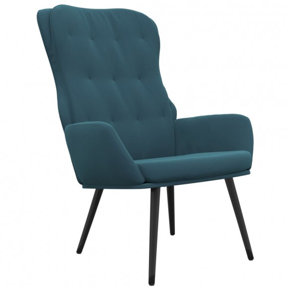 Chaise de relaxation Bleu Velours