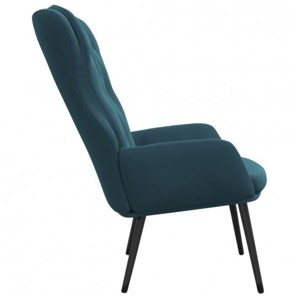 Chaise de relaxation Bleu Velours