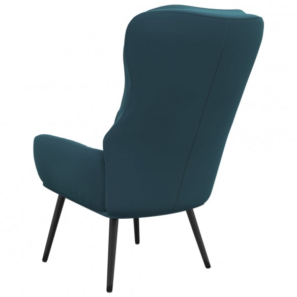 Chaise de relaxation Bleu Velours