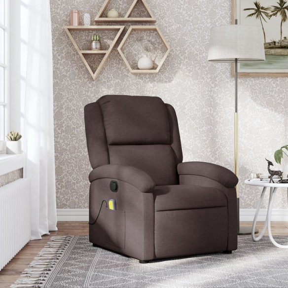 Fauteuil de massage inclinable Marron foncé Tissu