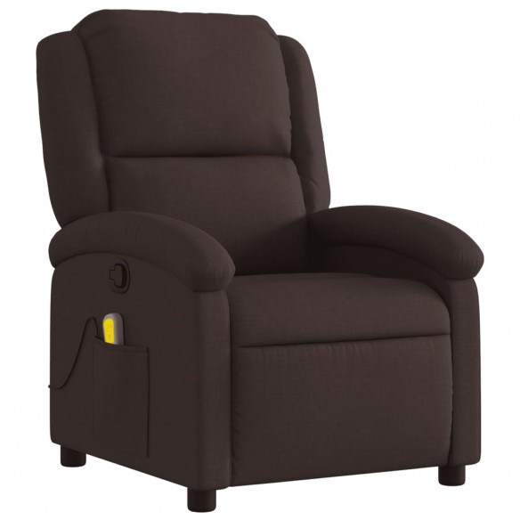 Fauteuil de massage inclinable Marron foncé Tissu