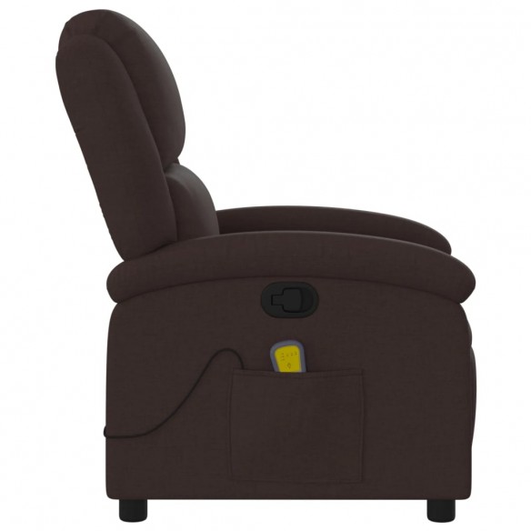 Fauteuil de massage inclinable Marron foncé Tissu