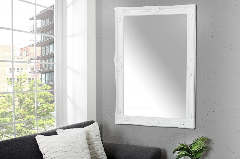 Miroir mural 105 cm moderne en bois blanc