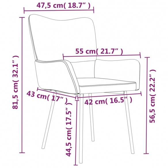 Chaises à manger lot de 2 Bleu Velours