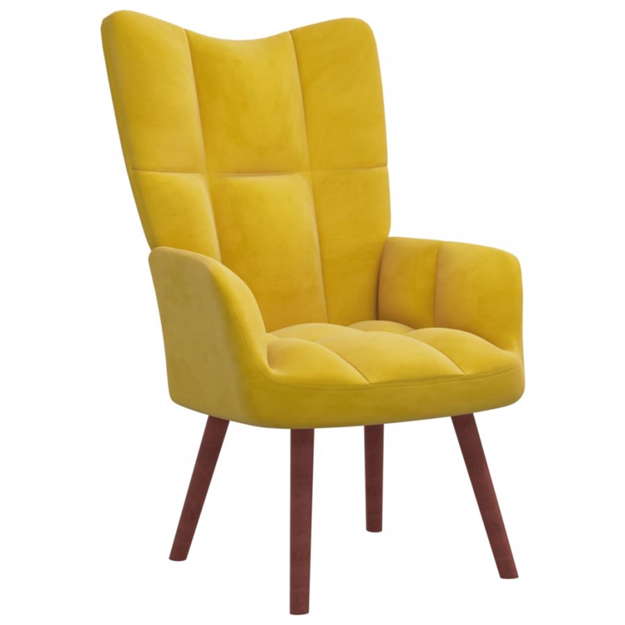 Chaise de relaxation Jaune moutarde Velours