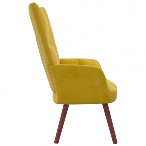 Chaise de relaxation Jaune moutarde Velours