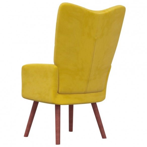 Chaise de relaxation Jaune moutarde Velours