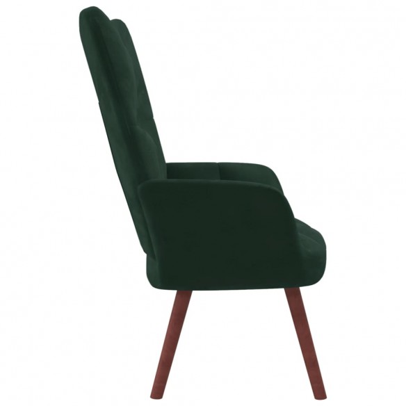 Chaise de relaxation Vert foncé Velours