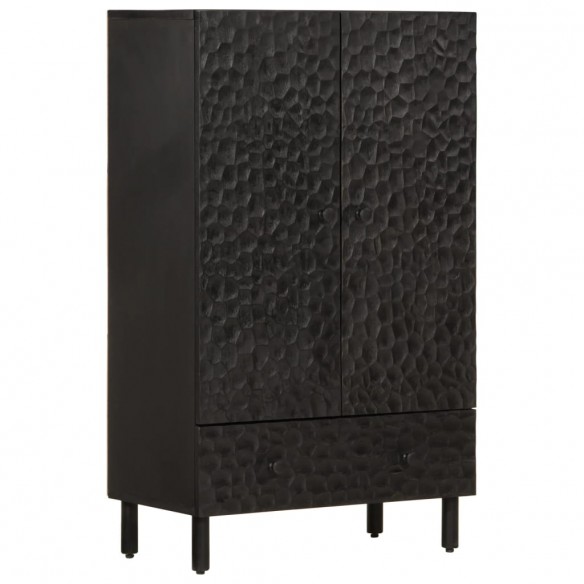 Buffet noir 60x33x100 cm bois de manguier massif