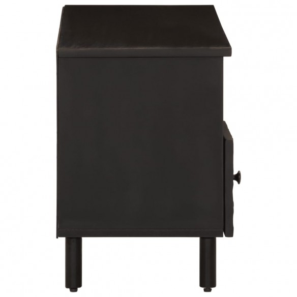 Meuble TV noir 100x33x46 cm bois massif de manguier