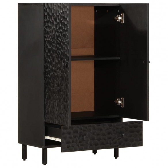 Buffet noir 60x33x100 cm bois de manguier massif