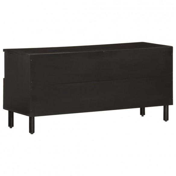 Meuble TV noir 100x33x46 cm bois massif de manguier