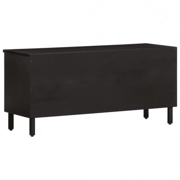 Meuble TV noir 100x33x46 cm bois massif de manguier