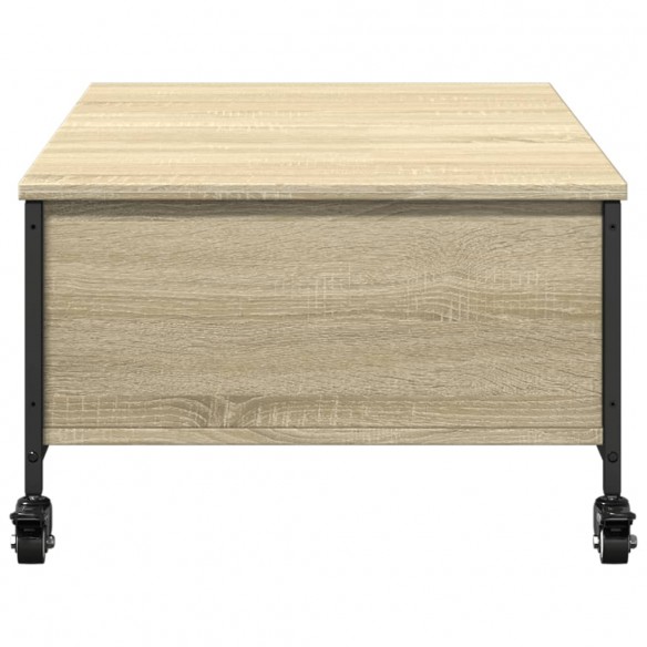 Table basse avec roulettes chêne sonoma bois d'ingénierie