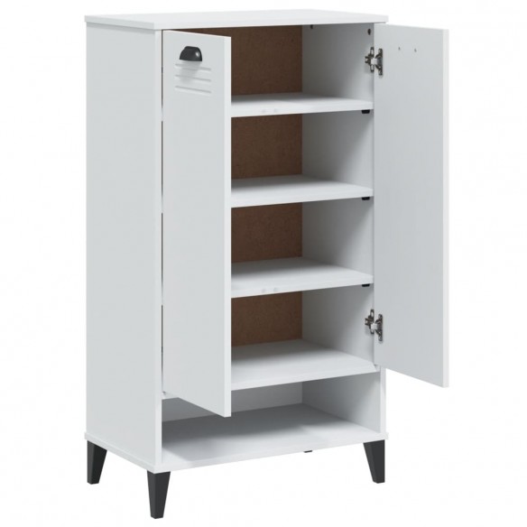 Armoire à chaussures VIKEN blanc bois de pin solide