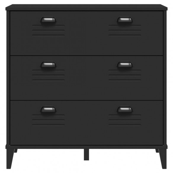 Commode VIKEN noir bois de pin solide