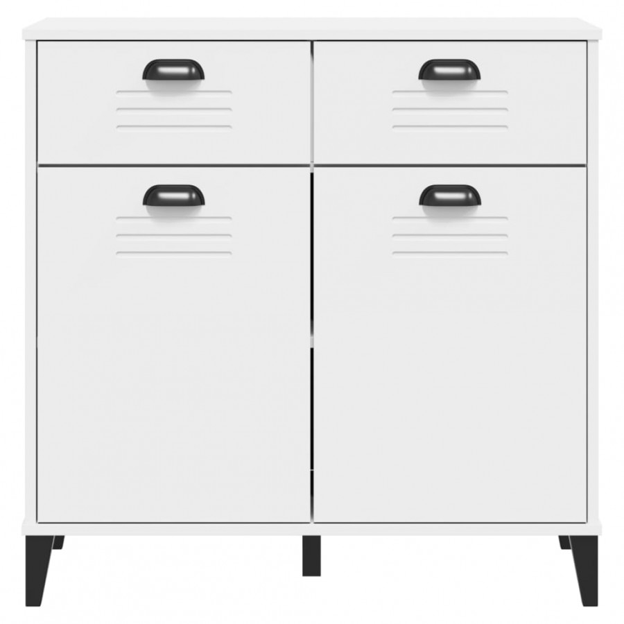 Buffet VIKEN blanc 80x40x80 cm bois massif de pin