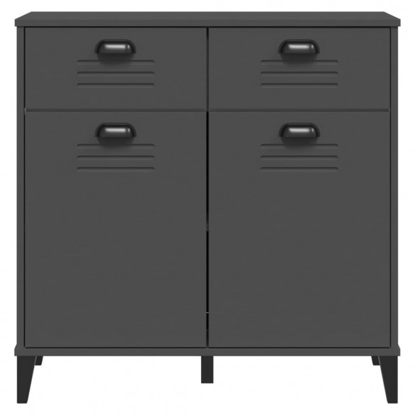 Buffet VIKEN gris anthracite 80x40x80 cm bois massif de pin