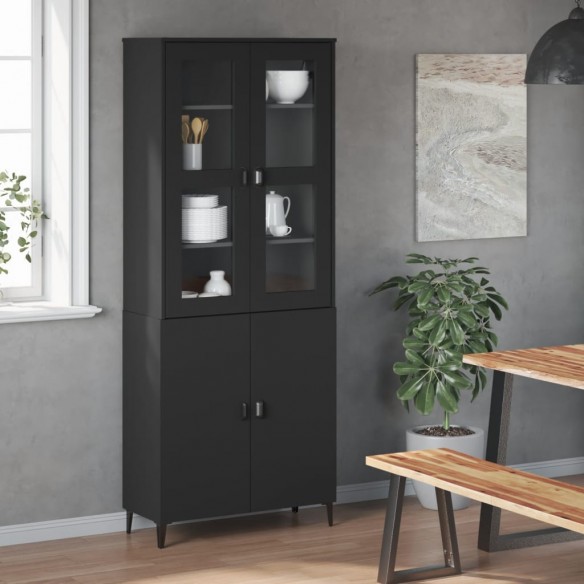 Dessus pour buffet VIKEN noir bois de pin solide