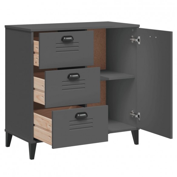 Buffet VIKEN gris anthracite 80x40x80 cm bois massif de pin