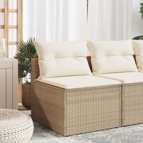 Canapés de jardin sans accoudoirs avec coussins 2 pcs beige