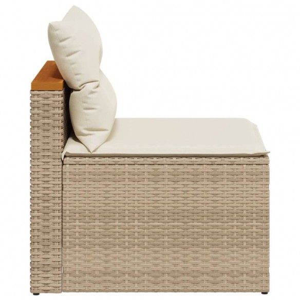 Canapés de jardin sans accoudoirs avec coussins 2 pcs beige