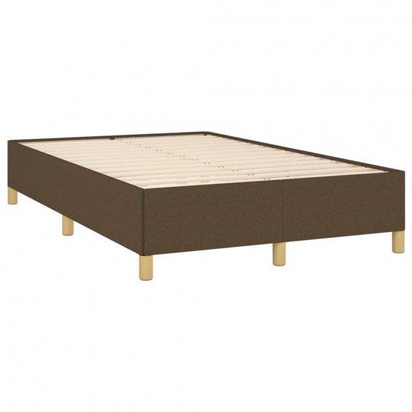 Cadre de lit et matelas marron foncé 120x190cm tissu