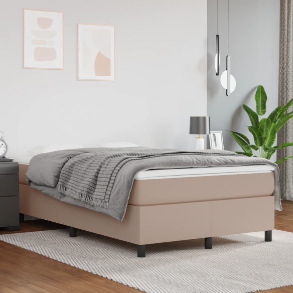 Cadre de lit matelas cappuccino 120x190cm similicuir