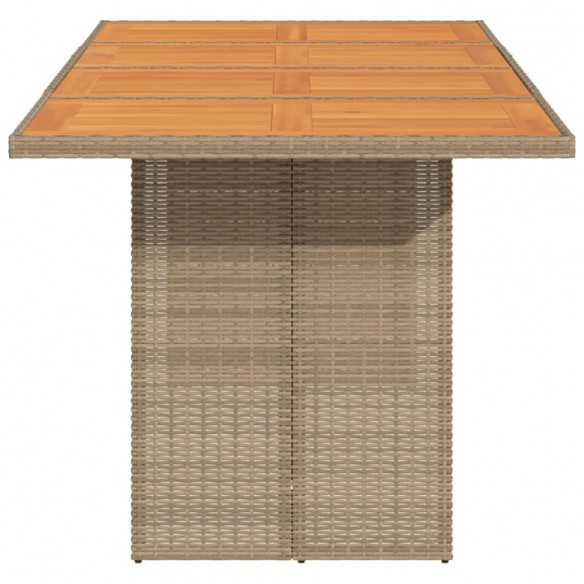 Table de jardin avec dessus en bois d'acacia beige 190x80x74 cm