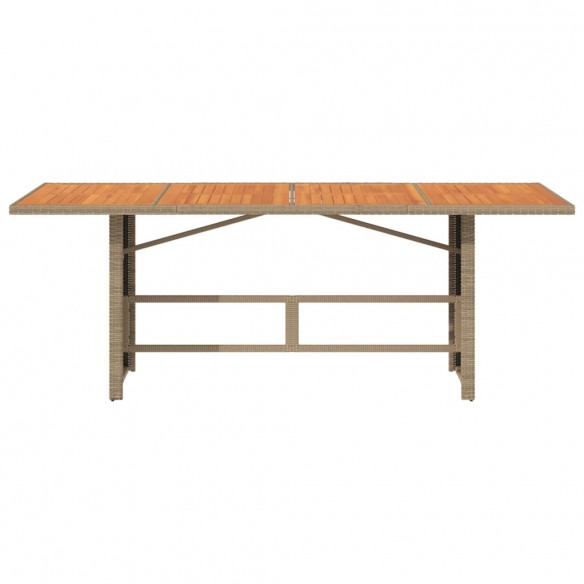 Table de jardin avec dessus en bois d'acacia beige 190x80x74 cm