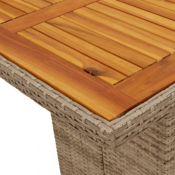 Table de jardin avec dessus en bois d'acacia beige 190x80x74 cm