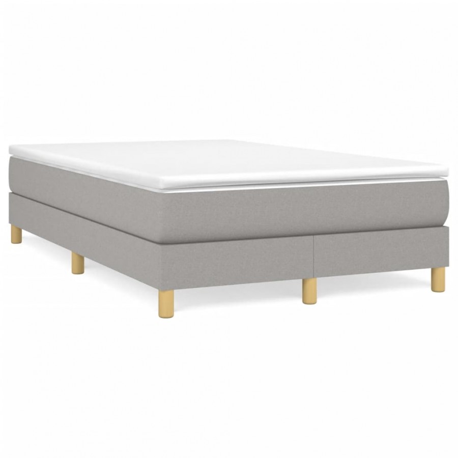 Cadre de lit et matelas gris clair 120x190 cm tissu