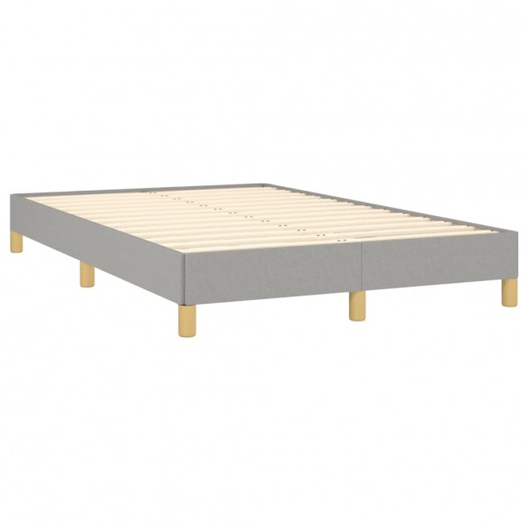 Cadre de lit et matelas gris clair 120x190 cm tissu