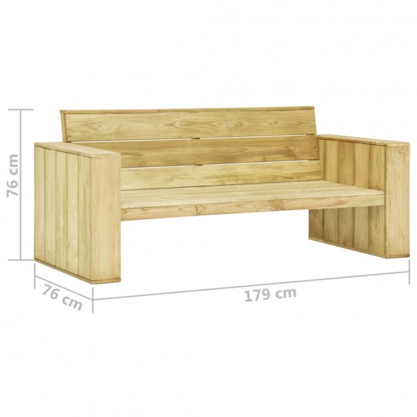 Banc de jardin avec coussins gris 179 cm Pin imprégné