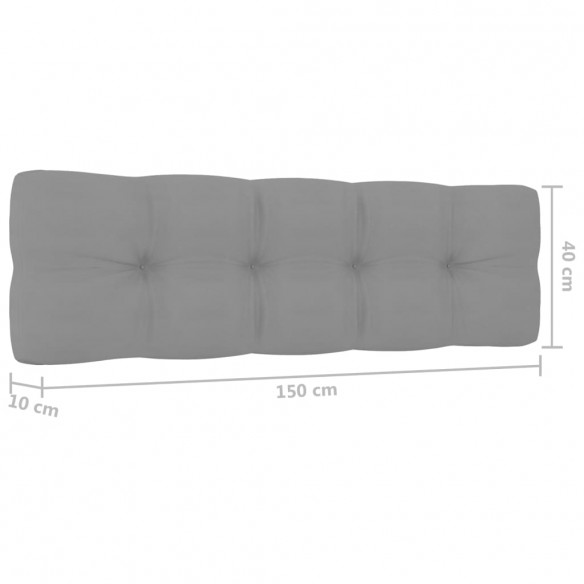 Banc de jardin avec coussins gris 179 cm Pin imprégné