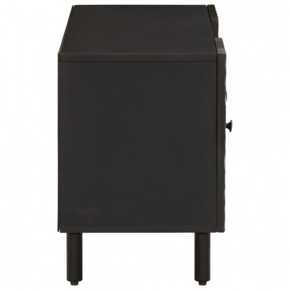 Meuble TV noir 105x33x46 cm bois massif de manguier