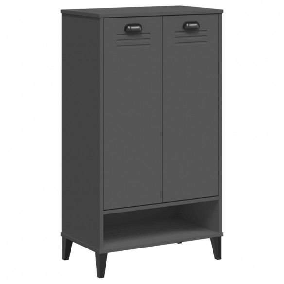 Armoire à chaussures VIKEN gris anthracite bois de pin solide