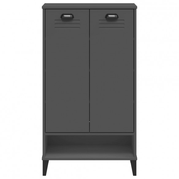 Armoire à chaussures VIKEN gris anthracite bois de pin solide