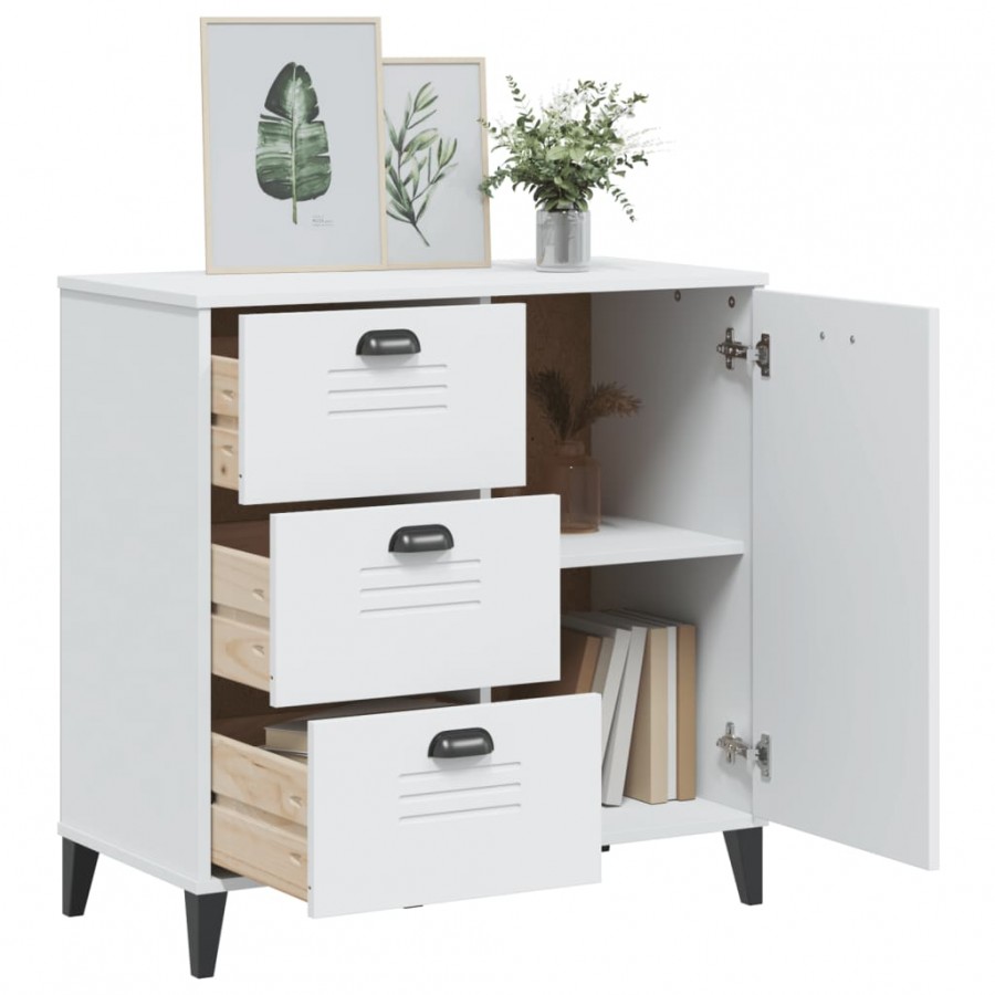 Buffet VIKEN blanc 80x40x80 cm bois massif de pin Buffet VIKEN blanc 80x40x80 cm bois massif de pin
