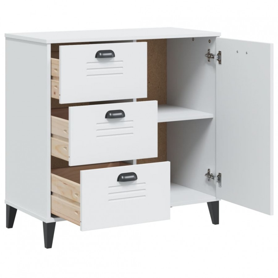 Buffet VIKEN blanc 80x40x80 cm bois massif de pin Buffet VIKEN blanc 80x40x80 cm bois massif de pin