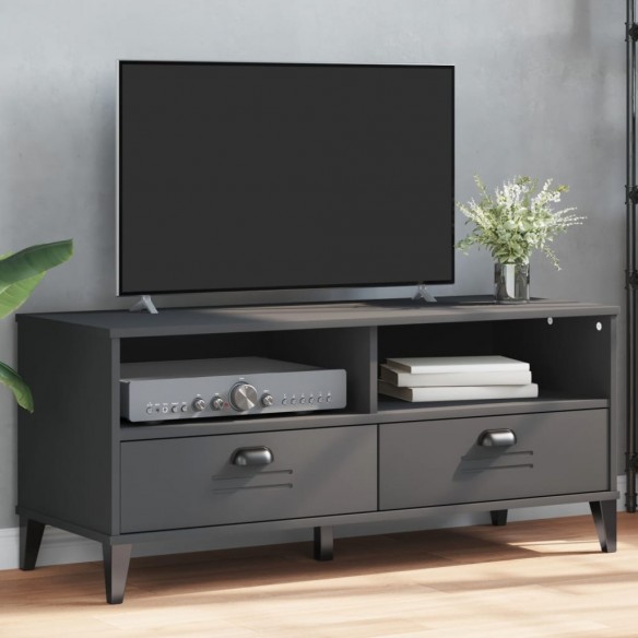 Meuble TV VIKEN gris anthracite bois de pin solide