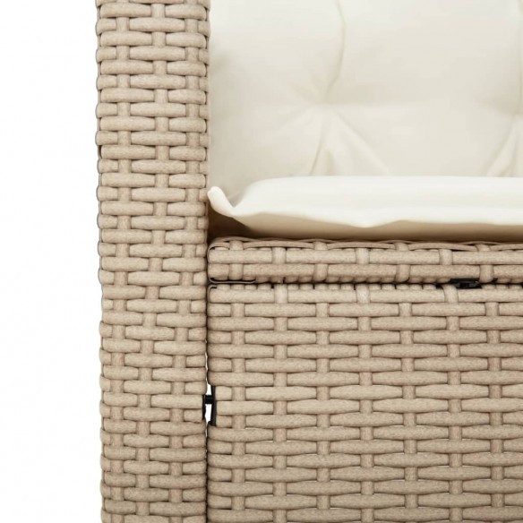 Chaise de jardin avec coussins beige résine tressée