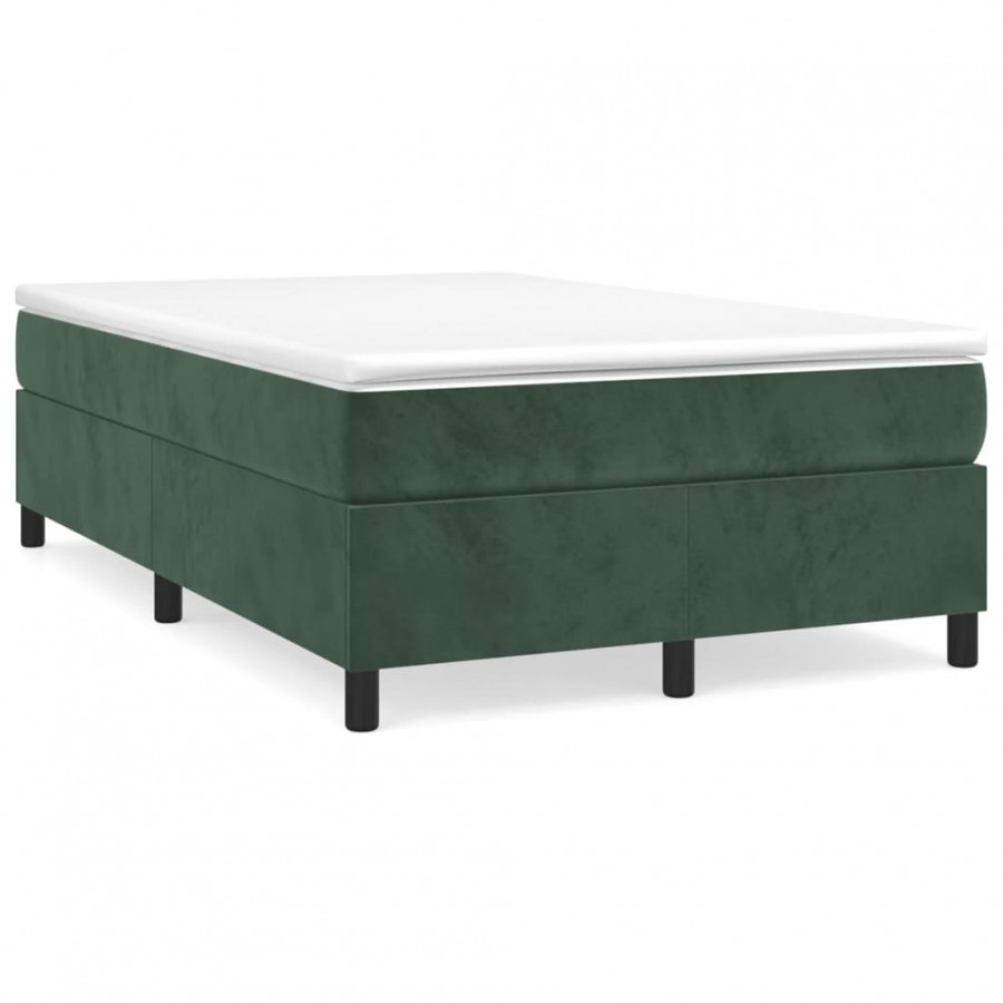 Cadre de lit avec matelas vert foncé 120x190 cm