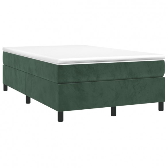 Cadre de lit avec matelas vert foncé 120x190 cm